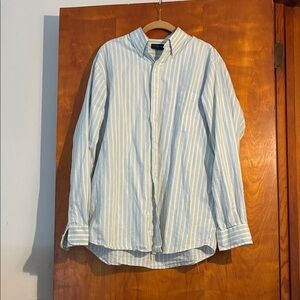 George Light Blue and White Striped Casual Shirt